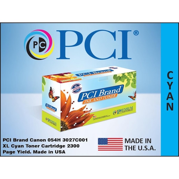Pci Reman Canon 054H 3027C001 Cyan Toner 23K for LBP641, LBP642, MF641, MF642, MF643, MF644, MF645 3027C001-PCI - main